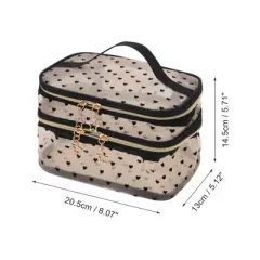 Unique Bargains Large Capacity Makeup Bag Beige 1 Pc