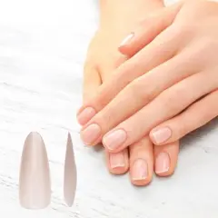 Unique Bargains Women's Long Almond Fake Nails Light Pink 1 Pc