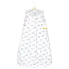 Hudson Baby Infant Girl Cotton Long-Sleeve Wearable Sleeping Bag, Sack, Blanket, Lilac Elephants Sleeveless