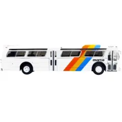 Flxible 53102 Transit Bus #10 "Peachtree St." MARTA Atlanta (GA) White w/Stripes 1/87 (HO) Diecast Model by Iconic Replicas