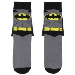 DC Comics Men's Adult Batman Cape Crew Mid-Calf Socks Multicoloured