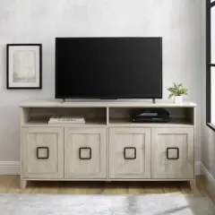 4 Door Modern Media Center TV Stand for TVs up to 65" Birch - Saracina Home