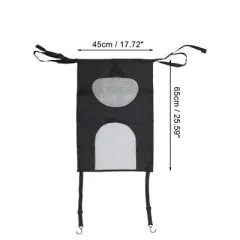 Unique Bargains Dog Car Net Barrier with Adjustable Rope and Hook 25.59"x17.72" Black 1 Pc