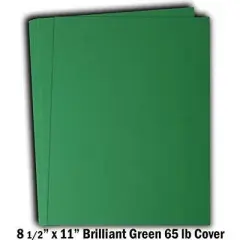 Hamilco Colored Cardstock Scrapbook Paper 8.5" x 11" Brilliant Green Color Card Stock Paper 50 Pack
