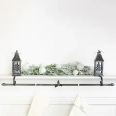 Transpac 44.25 in Gray Metal Christmas Lantern Stocking Holder Durable Iron Design for Holiday Decor