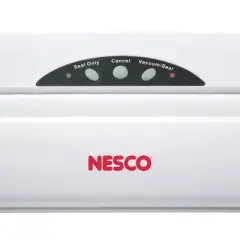 Nesco Food Storage Vacuum Sealer - VS-01: Auto Shut-Off, Space-Saving Design, Includes Gallon & Quart Bags, White