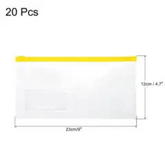 Unique Bargains A6 PVC Waterproof Home Office Travel Zip Envelope File Bags 20 Pcs