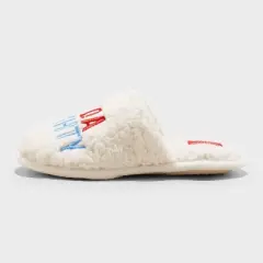 Women's Holiday Kinda Naughty Kinda Nice Scuff Slippers - Wondershop&trade; Cream