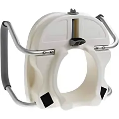 Carex E-Z Lock Locking Raised Toilet Seat with Armrests - White