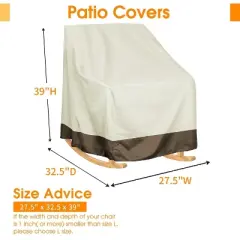 Rocker Chair Cover  420D Waterproof Patio Outdoor 2 Piece Set