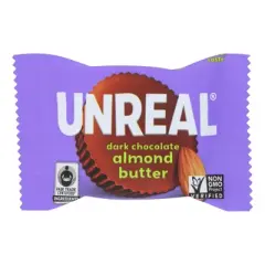 Unreal Dark Chocolate Almond Butter Cups - Case of 40 - 0.53 oz