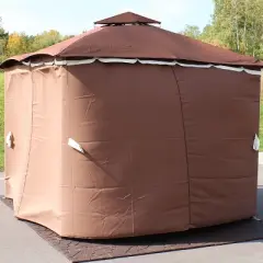 Sunnydaze Outdoor Gazebo 4-Piece Polyester Fabric Privacy Sidewall Set for 10' x 10' Gazebo - 80" H x 103" W