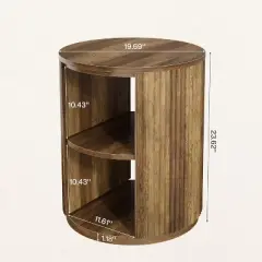 Tribesigns 3-Tier Round End Table, side table with Storage Shelf for Living Room, Bedroom