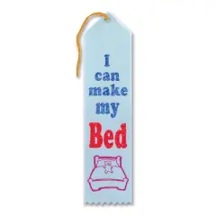 Beistle I Can Make My Bed Award Ribbon, 2" x 8", (6/Pkg) Multicolored