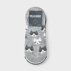 Women's Cats 3pk Liner Socks - Heather Gray/White/Black 4-10