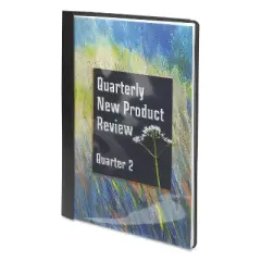 Smead Poly Report Cover Tang Clip Letter 1/2" Capacity Clear/Black 25/Box 87453