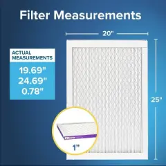 Filtrete 20x25x1 2pk Allergen Bacteria and Virus Air Filter 1500 MPR: MERV 12 Electrostatic Furnace Filter, 20x20x1