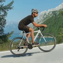 VEVOR Road Bike, 700C Wheels Racing Bike, SHIMANO 21 Speeds Drivetrain City Commuter Road Bicycle with Carbon Steel Frame, White