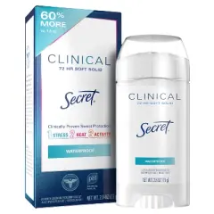 Secret Clinical Strength Soft Solid Antiperspirant and Deodorant - Waterproof - 2.6oz