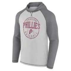 MLB Philadelphia Phillies Men's Lightweight Bi-Blend Hooded Sweatshirt
