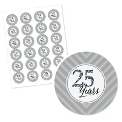 Big Dot of Happiness We Still Do - 25th Wedding Anniversary - Party Circle Sticker Labels - 24 Count