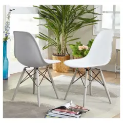 Set of 2 Elba Dining Chairs White/Gray - Buylateral
