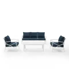 Kaplan 4pc Outdoor Sofa Set - Navy - Crosley