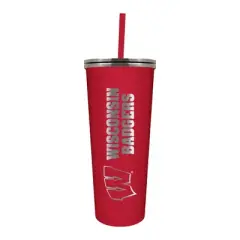 NCAA Wisconsin Badgers 24oz Skinny Tumbler with Straw