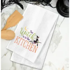 C&F Home Witch Is In The Kitchen Halloween Cotton Embroidered Waffle Weave Kitchen Towel