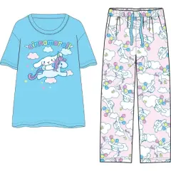 Cinnamoroll Adult Womens Sleepwear Set with Short Sleeve Tee and Sleep Pants