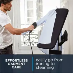 Rowenta IXEO Steamer for Clothes with Ironing Board, 1500W, Black