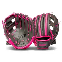 Franklin Sports RTP 9.5" Perf Teeball Gloves Right Hand Throw - Gray/Pink