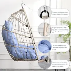 YOOCOZZ Outdoor Rattan Egg Swing Chair