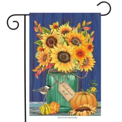 Fall Mason Jar Sunflowers Garden Flag 18" x 12.5" Briarwood Lane