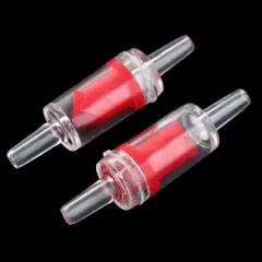 Unique Bargains Aquarium Fish Bowl Plastic Non-return Air Pump Check Valve Red Clear 2 Pcs
