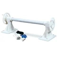 Swimline HydroTools Reel System for In-Ground Swimming Pool Solar Blanket - White