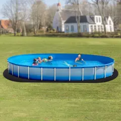 VEVOR Oval Pool Liner Pad, 12 x 24 ft Pool Liner Pad for Above Ground Swimming Pools, Extra-Thick Pool Mat, Prevents Punctures, Black