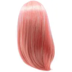 I'M A GIRLY Pink Wig - 14" Long Straight Synthetic Fiber Hair