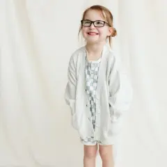 goumikids kids organic cotton knit button-up cardigan