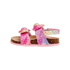 Laura Ashley Girls Footbed Toddler Buckle Sandals Hook and Loop