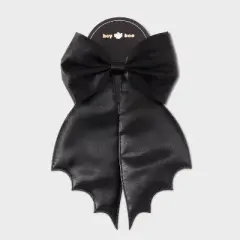 Halloween Bat Wings Hair Bow Clip - Black