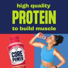 Core Power Protein Shake 26g Complete Protein 12 Pack Ready-to-Drink Recovery Drink with Real Milk Proteins, Strawberry Banana 14oz Bottle