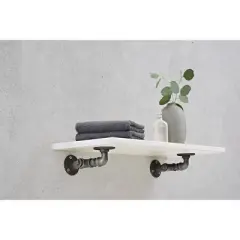 31.5" x 9.8" Lite Vintage Pine Shelf White - Dolle Shelving