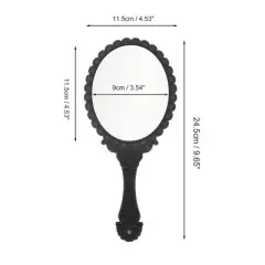 Unique Bargains Flower Pattern Handheld Mirror 1 Pc