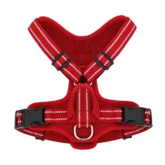 Air Frontier Mesh Dog Harness with Steel Leash D-Ring, Reflective Stitching, and Lightweight Breathable No-Pull Design, Adjustable Neck and Chest Straps for Small to Large Breeds