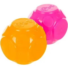 goDog Silent Squeak Ball Dog Toys, 2 CNT, Orange & Pink, One Size