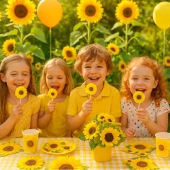Zeesy Sunflower Lollipops &ndash; 12 Pack Individually Wrapped Lollipops for Sunflower Themed Parties, Weddings & Nature Lovers