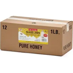 Miller Manufacturing Company Glass Bottle Skep Honey Jar - 16 Ounce- 12 Pack