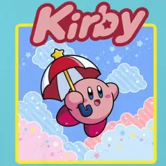 Girl's Nintendo Kirby Flying Umbrella Portrait Crop T-Shirt