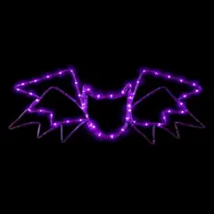 Northlight LED Lighted Bat 4-Function Halloween Window Decoration - 23.5" - Purple Lights